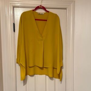 Chico's Yellow V-Neck Blouse